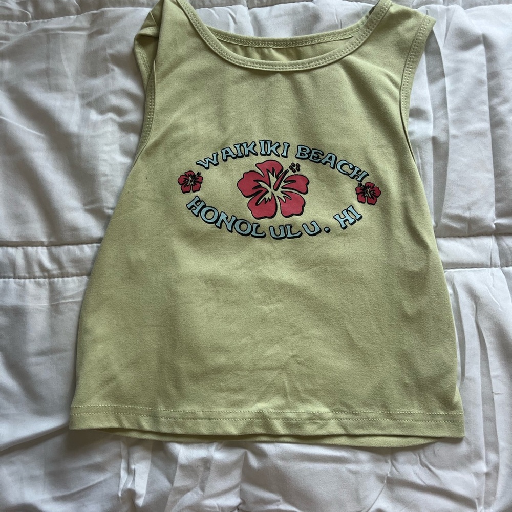 SHEIN Waikiki Beach Kids Tank Top - Light Yellow
